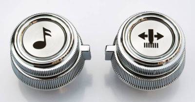 KP - 78-'87 CHEVROLET/GMC PICKUP, JIMMY, AND SUBURBAN CHROME RADIO KNOBS (FOR AM/FM CASSETTE RADIO)