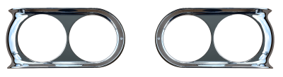 KP - 60-66 GMC P/U, SUBURBAN HEADLIGHT BEZEL SET (2PC), CHROME PLATED