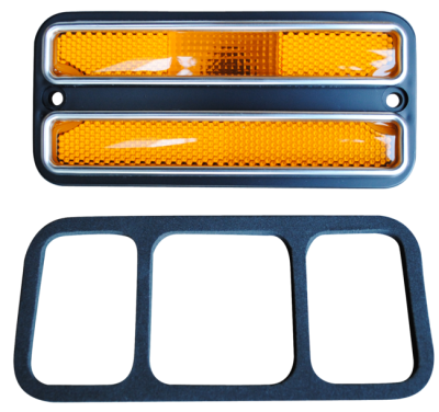 KP - 68-72 C-10 FRT SIDE MARKER LAMP AMBER W/TRIM