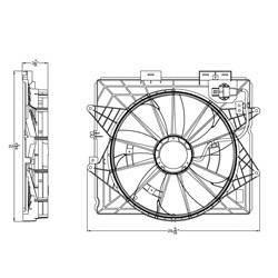 LKQ - '09-'14 Cadillac CTS, '09 Cadillac SRX Radiator/Condenser Fan Assembly