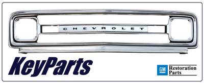 Pickup - 1967-1972 - Nor/AM Auto Body Parts - 69-'70 CHEVROLET/GMC PICKUP, BLAZER, AND SUBURBAN GM LICENSED EMBOSSED GRILLE FRAME
